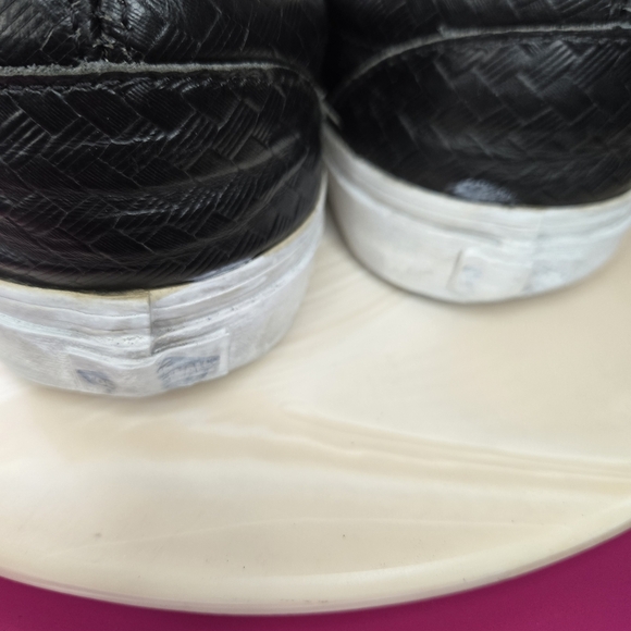 Vans Black Woven Leather Slip-On Loafers - Picture 5 of 9